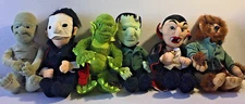 Set 6 Universal Studios Monsters 1999 Plush Dracula Frankenstein Halloween 9"