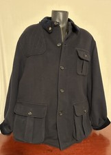 Polo Ralph Lauren Navy Blue Wool Lined Chore Barn Military Coat Mens Size XXL