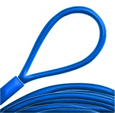 DQ-PP Stahlkabel ummantelt mit Ösen 0,2m-10m, Stahlseil PVC Schlaufenkabel farbe Blau