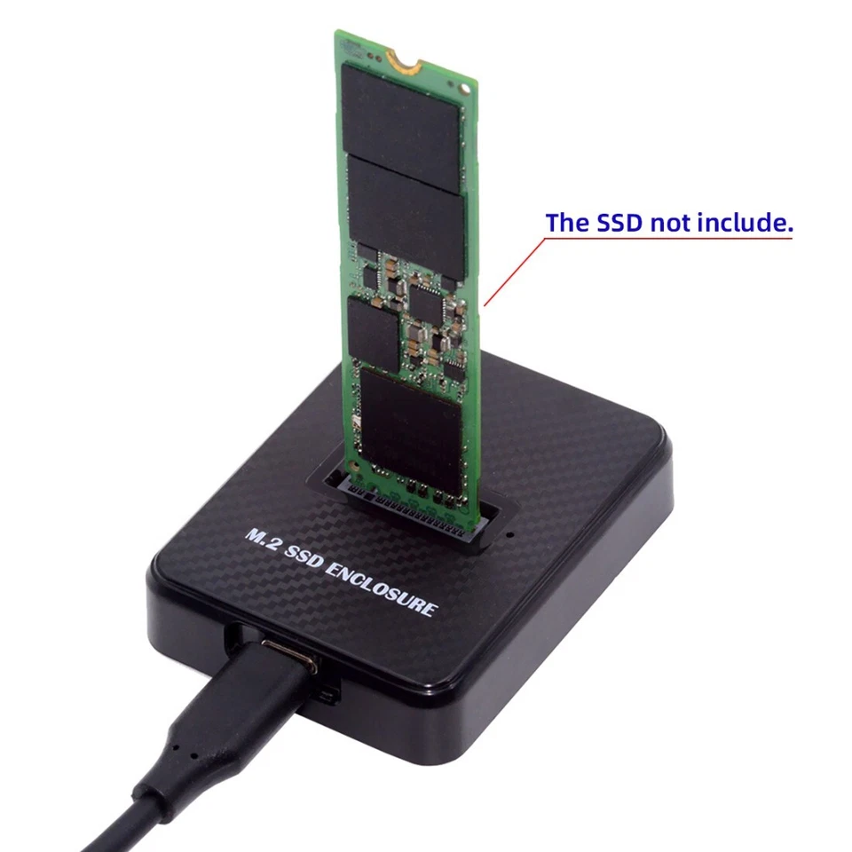 USB 3.0 USB-C Type-C to NVME M-key M.2 NGFF SATA SSD Docking External PCBA Case - Image 2 of 4