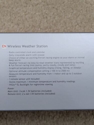 NEU Oregon Scientific Modena FERRARI Wetterstation Fernbedienung Sensor rot/weiß NEU - Bild 2 von 7