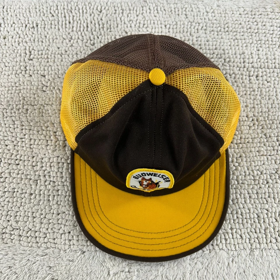 Vintage Budweiser Clydesdale Mesh Snapback Trucker Hat OSFA Patch Cap Two Tone - Image 2 of 4