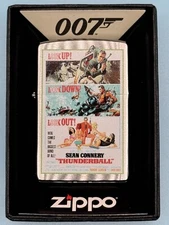James Bond 007 Thunderball Poster Chrome Zippo Lighter NEW In Box Rare