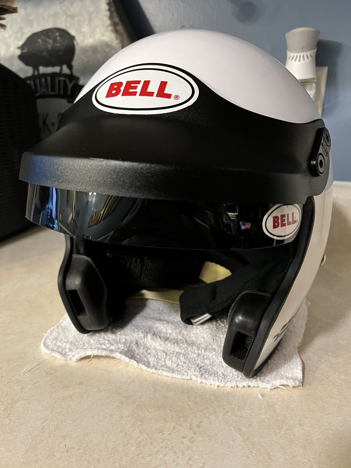 Vintage White Bell Mag 4 Open Face Helmet With visor Size 58 Model SA232650 READ eBay