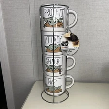 New Disney Mugs 4pk "Starwars" The Mandalorian:  Stackable Mugs
