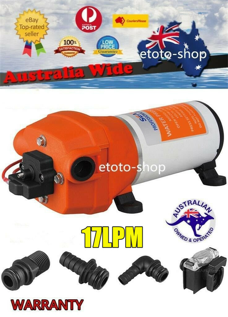 SEAFLO 220240V 17LPM Heavy Duty Coffee Food Van Water Pressure Pump eBay
