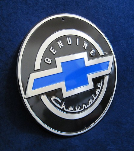 Genuine Chevrolet Chevy Bow Tie Embossed Tin Metal Sign - Garage Shop Man Cave - 第 1/9 張圖片