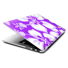 Skin Decals Wrap for MacBook Pro Retina 13" - Hibiscus hawaiian flowers Purple