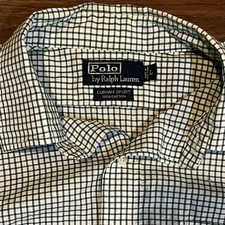 Polo Ralph Lauren Mens Large Long Sleeve Curham Sport Shirt Green Check
