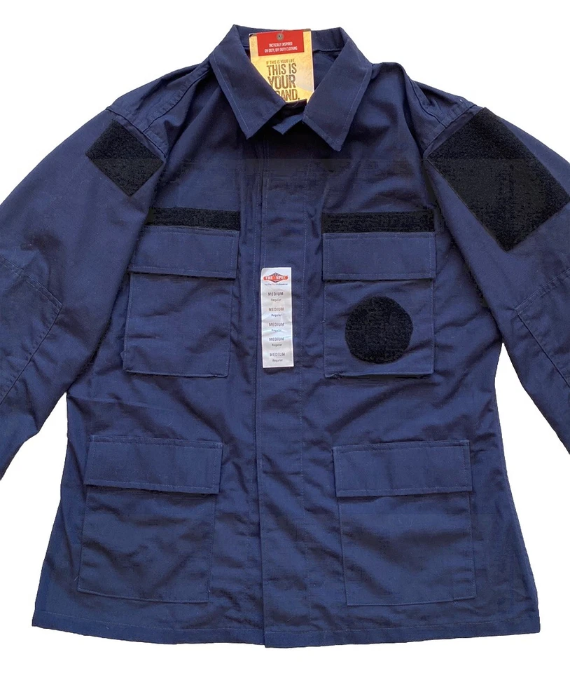 NEW MENS TRU-SPEC FOUR POCKET COTTON POLYESTER SHIRT  NAVY BlUE MEDIUM REGULAR - Image 3 of 4