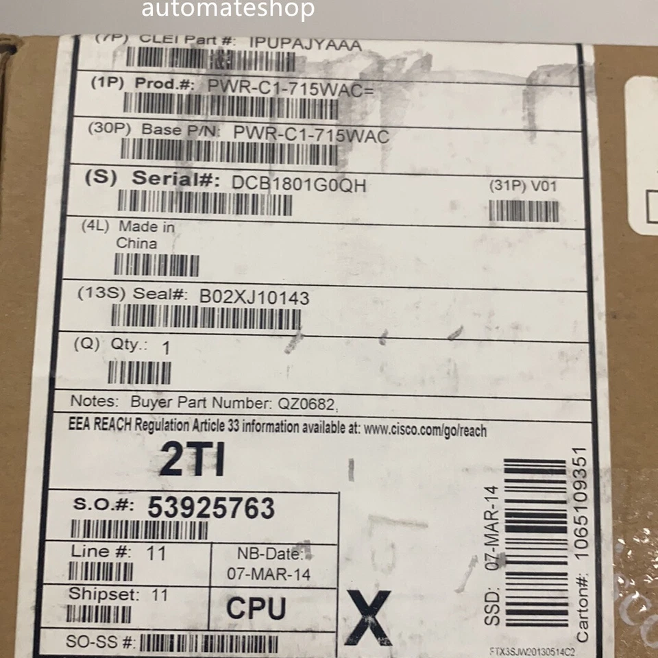 CISCO PWR-C1-715WAC-P C9300 series switch power supply brand new - Image 2 of 2