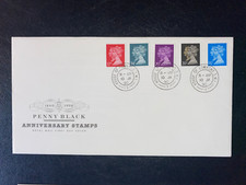 1990 PENNY BLACK ANNIVERSARY ROYAL MAIL FDC & HOUSE OF COMMONS, SW1 CDS CV £40