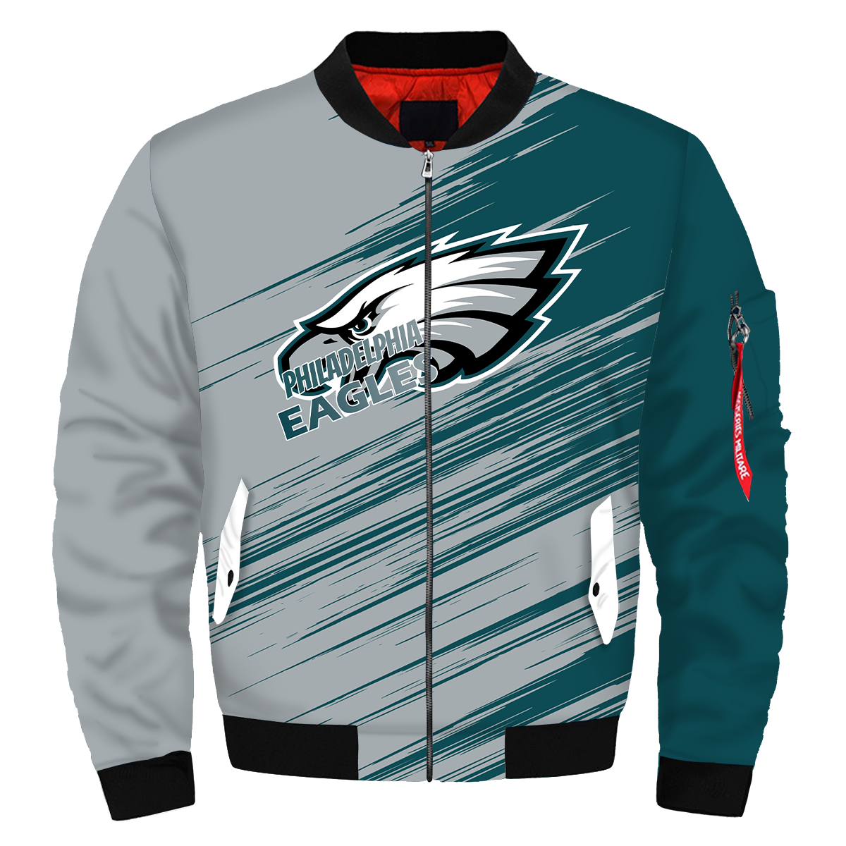 Philadelphia Eagles Mens Bomber Jacket Football Thicken Coat Zip Pockets Outwear eBay