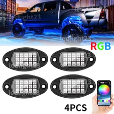 RGB 4 Pods LED Rock Lights Neon Underbody Wheel Fender Kit For Ram 1500 2500