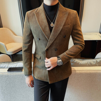 Mens Double Breasted Coat Formal Party Dress Jacket Blazers Business Wedding New