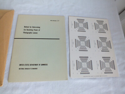 Method for determining resolving power photographic lenses U.S dept commerce '66
