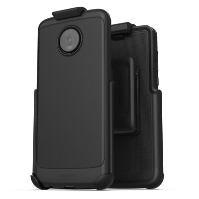 Moto Z4 Belt Clip Case Thin Armor Slim Cover w Holster for Motorola Z4 Black