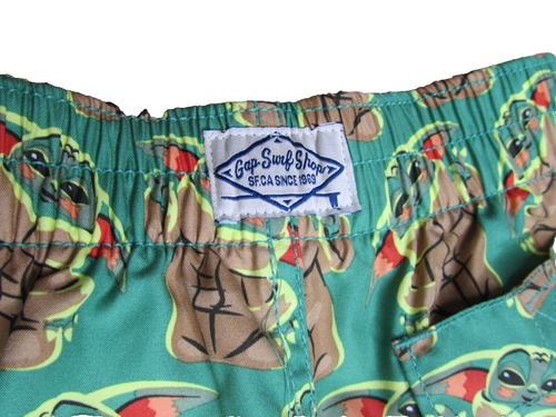 Boys GAP Swimsuit Trunks Shorts Youth Size 4 Yoda Star Wars Green Drawstring - Picture 3 of 6