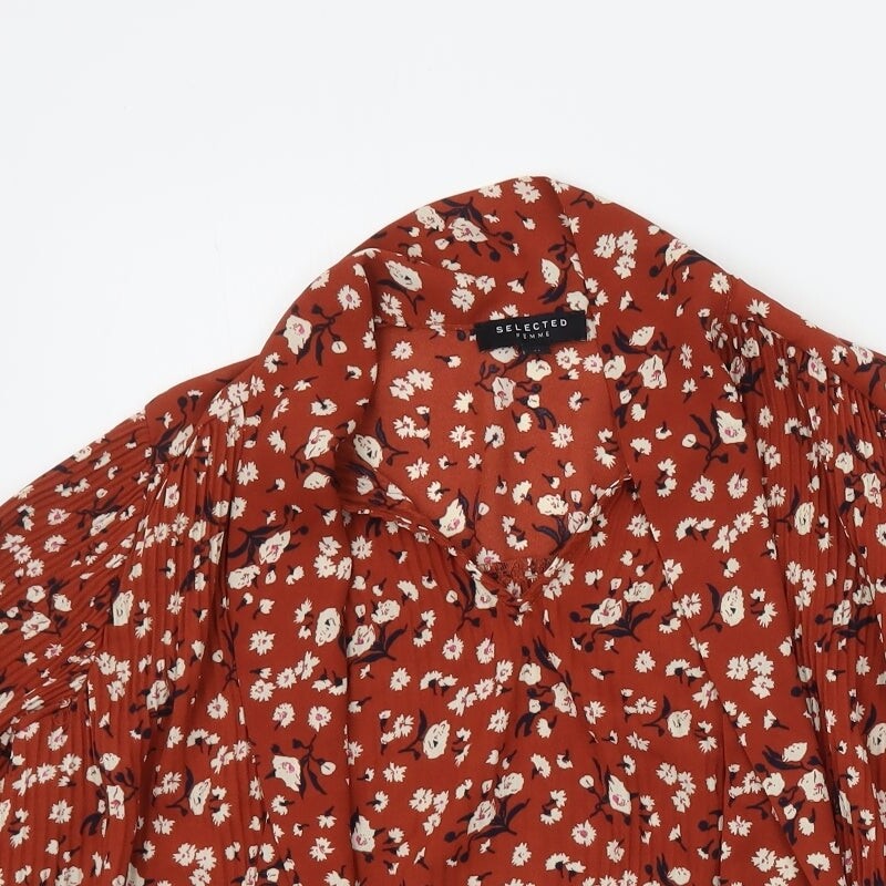 Selected Womens Orange Polyester Blend Blouse Siz… - image 4