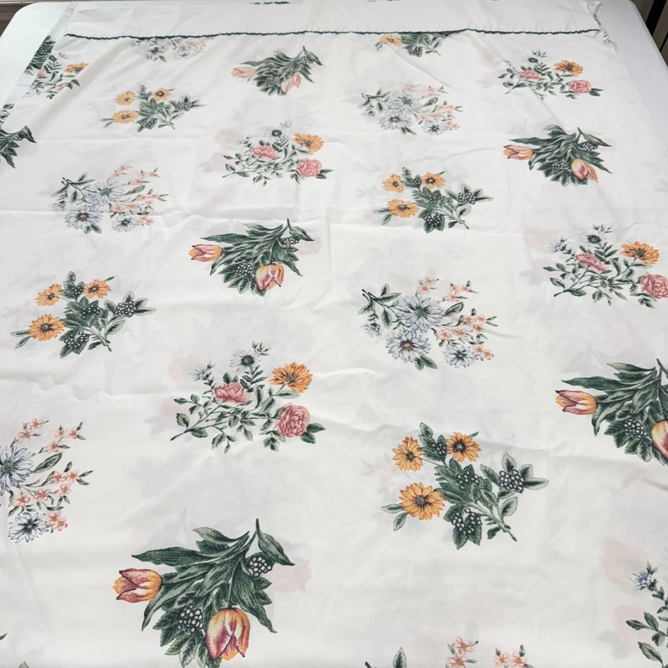 vintage springs twin queen sheet orange floral blend large blooms y2k 90s - Image 4 of 4