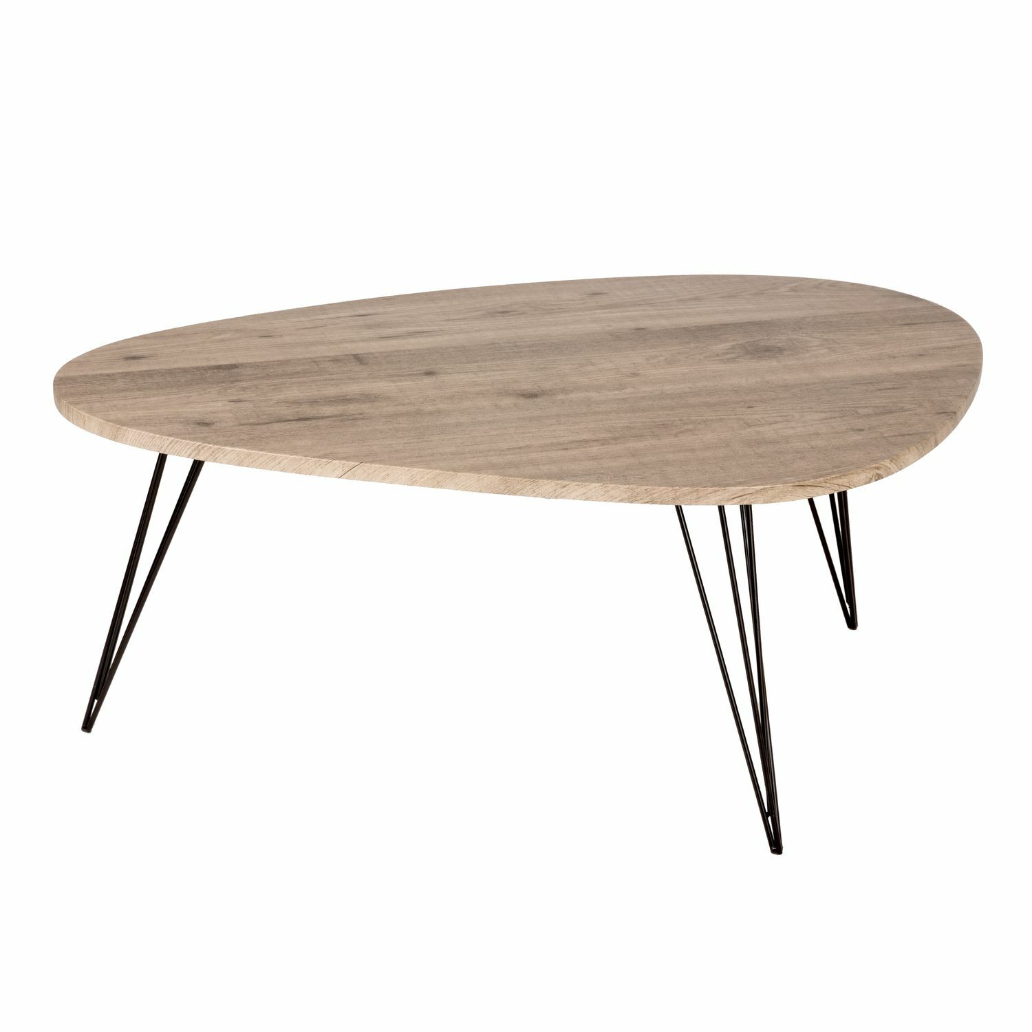 Table basse Neile industrielle noire pour un salon moderne et convivial 112x40cm