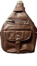 Roma Leathers  Lock/key Concealed Carry Convertible Backpack  Brown 7034