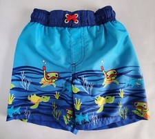 Wippette Under the Sea Boys Tropical Blue Swim Trunks Size 2T