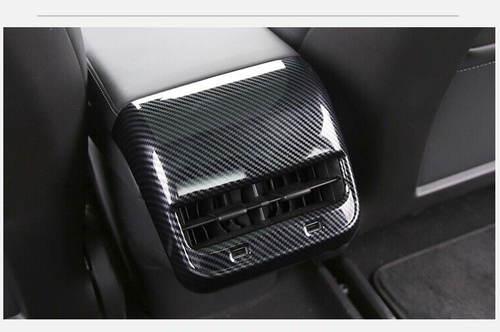 Carbon Fiber Rear Seat Air Vent Outlet Cover For Tesla Model Y Car Accessories - Picture 2 of 6