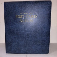 The Travel Log Post Card Album 88 Pages/ 150 Foreign & USA Cards Vintage 1960s