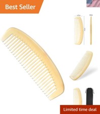Handmade Natural Sheep Horn Comb - Anti-Static Wide Tooth Detangler