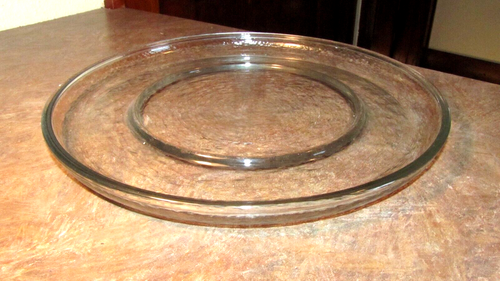Vintage Schwerlast Klarglas Servierplatte Platte Schale Chip & Dip Tablett 12" - Bild 4 von 4