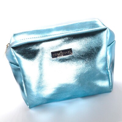 Moroccanoil Blue Cosmetic Makeup Travel Zipper Bag - 9'' x 7.5''