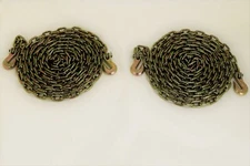 (2) 5/16" x 20' G70 Chains Tow Chain Binder Tie Down Flatbed Truck Trailer Chain