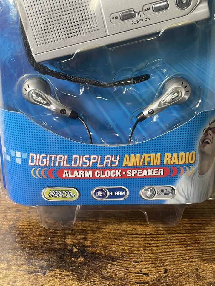 Coby CX-53 Digital Display AM/FM Radio Alarm Clock Speaker Earbuds New Sealed - Image 3 of 4