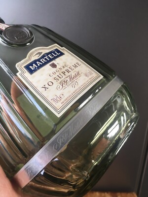 RARE VINTAGE J & F MARTELL COGNAC XO SUPREME 1715 EMPTY 70CL