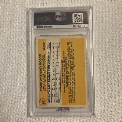 1983 Donruss Wade Boggs #586 Rookie RC HOF Autograph PSA Authentic