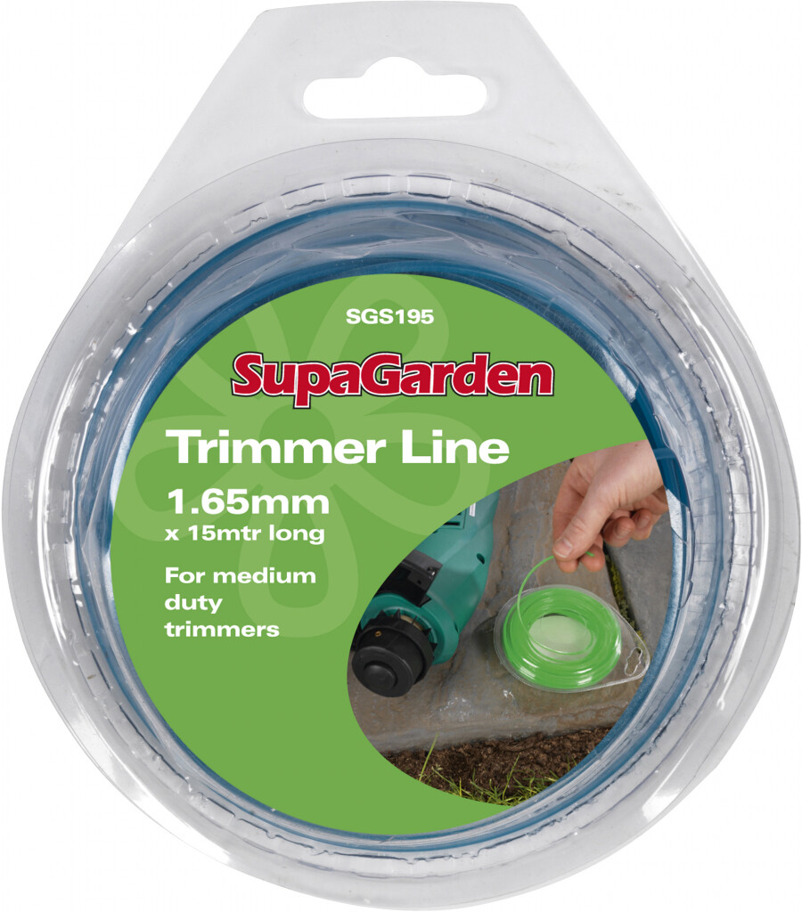 SupaGarden Trimmer Strimmer Medium Duty Grass Cutter Wire Line - 1.65mm x 15m