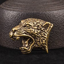Copper Tiger Head Buckle Brass Rivet Clothes Button Punk Trendy DIY for Leather