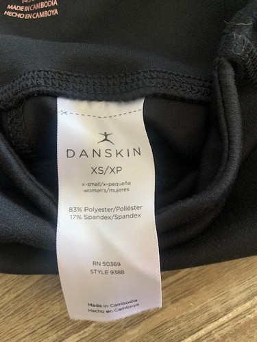 New Danskin Womens Size XSMALL Black Salt 7/8 Leggings Ankle Stretch Logo Yoga - Picture 8 of 9