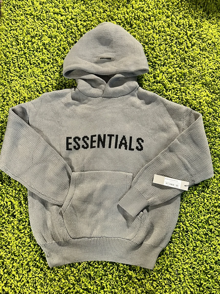 Sudadera con capucha tejida Fear of God Essentials para hombre tallas  selectas SSENSE SS21 gris oscuro nueva con etiquetas