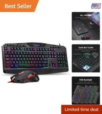 Gaming Keyboard Mouse Combo RGB Backlit Programmable for PC Gaming