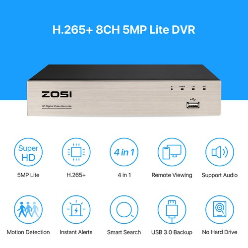 ZOSI 8CH HD Camera 1080P TVI DVR Video Home Outdoor CCTV Security System 3000TVL - Picture 3 of 14