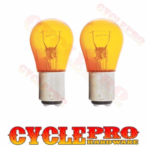 2 Amber 15-LED Bulb & Lens Set – 1157 Plug For Harley Bullet Turn Signals
