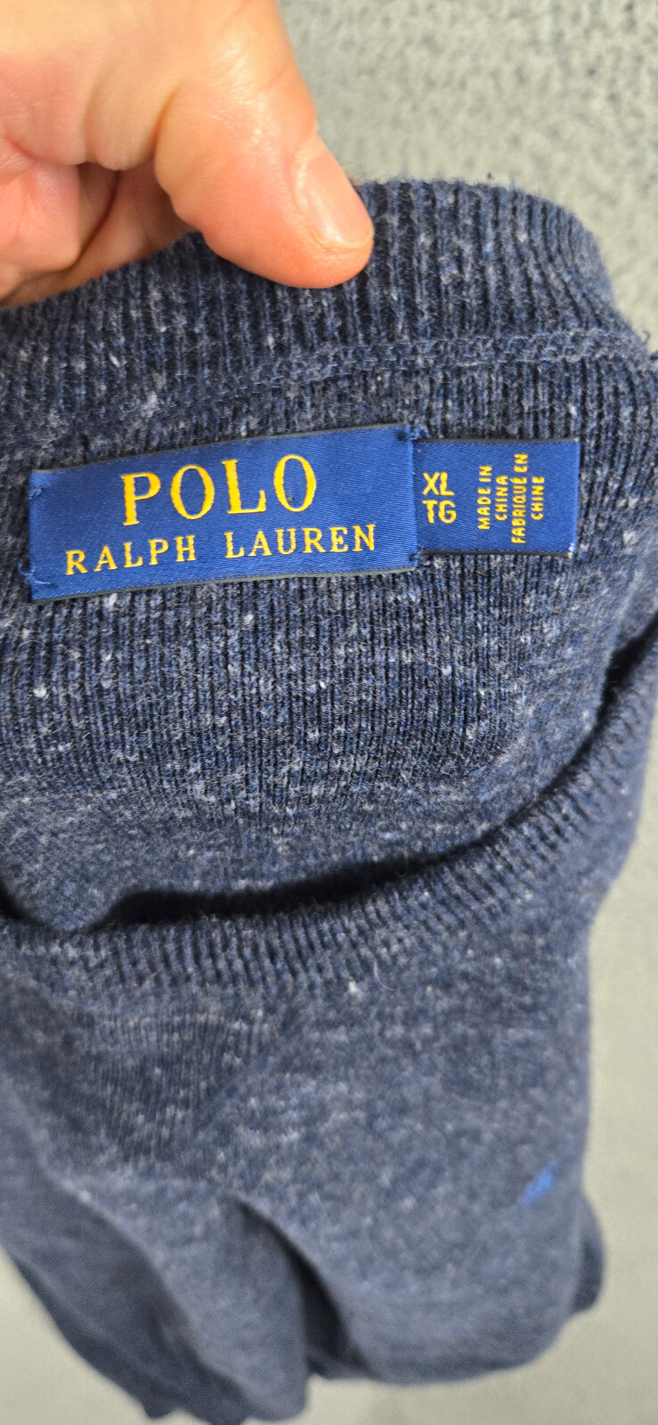 Polo Ralph Lauren Felpa Uomo XL Blu Pony Girocollo Maglione Cotone