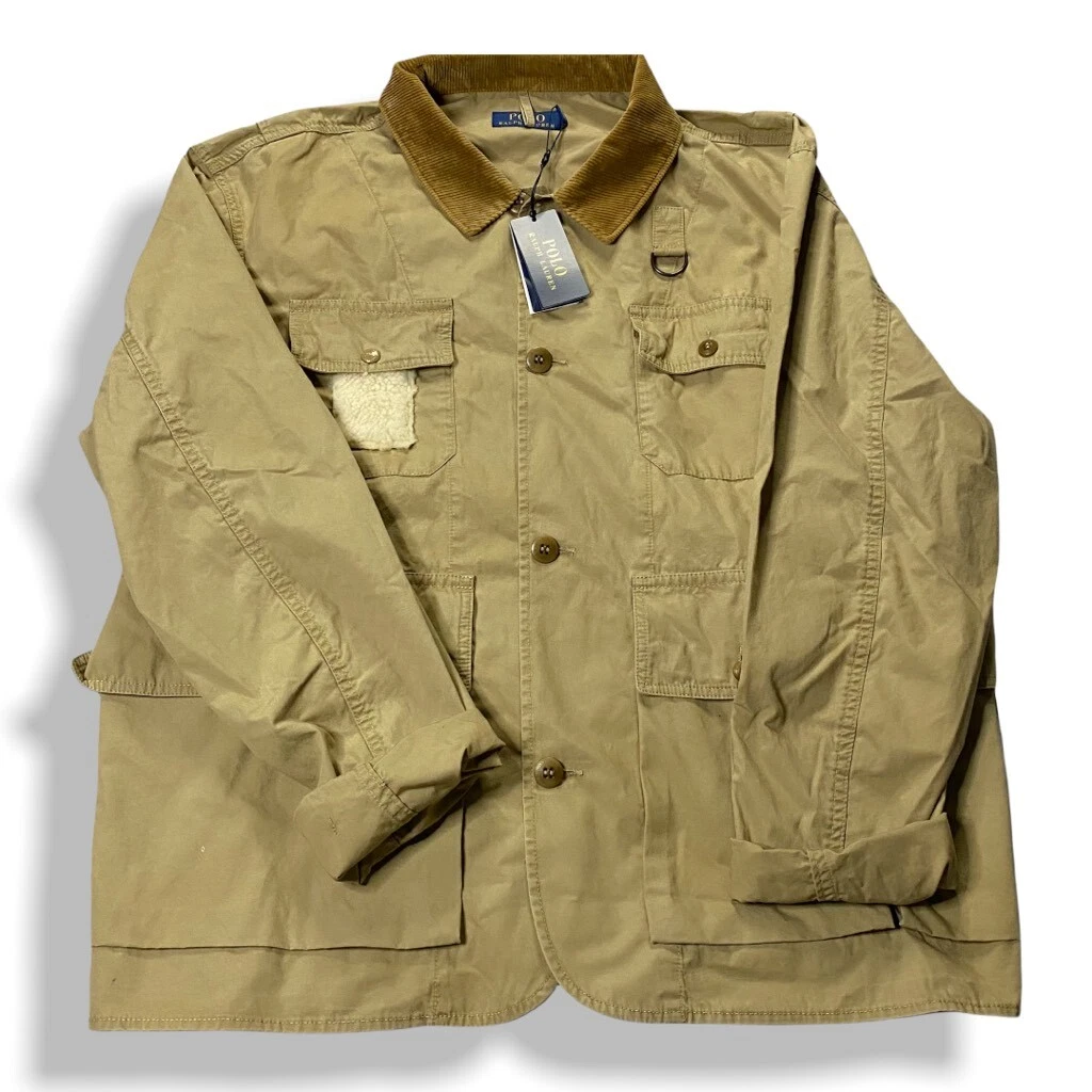 Polo Ralph Lauren Mens Khaki Shearling Patch Wading Jacket New with Tags XXL