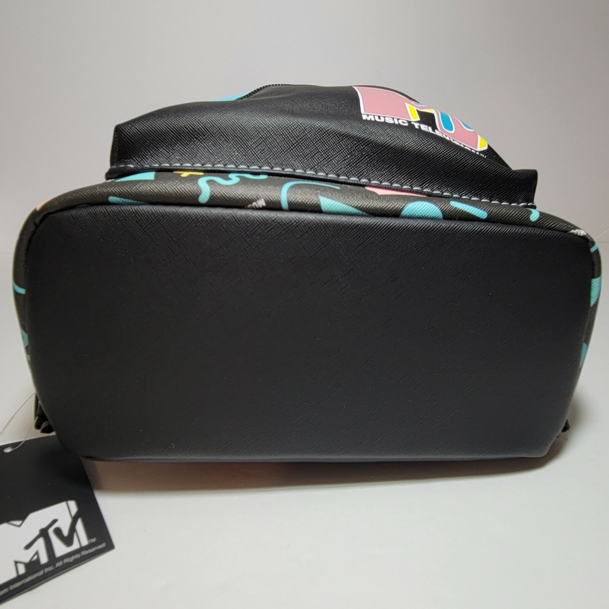 MTV Music Television Mini Backpack w/Zip Pocket Black Multi 10.5\