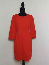 J Crew Teddie Dress Sz 6 Red Sheath 3/4 Sleeve