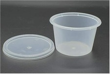 200 x Heavy Duty Round Plastic Food Grade Containers + 200 Lids - 4oz 100ml