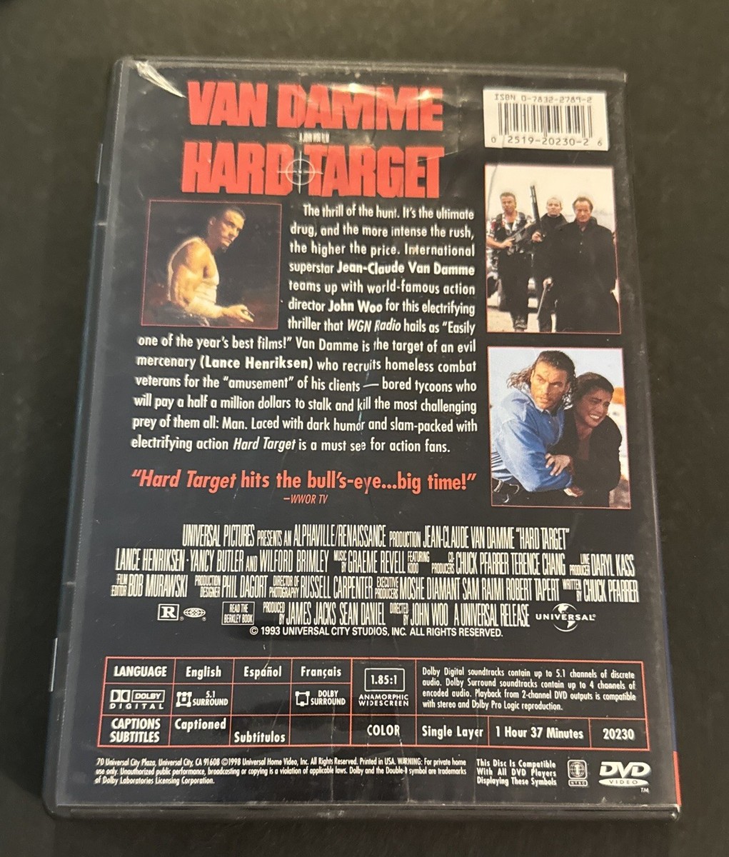 Hard Target Widescreen DVD 1998 Universal Home Video - Jean Claude