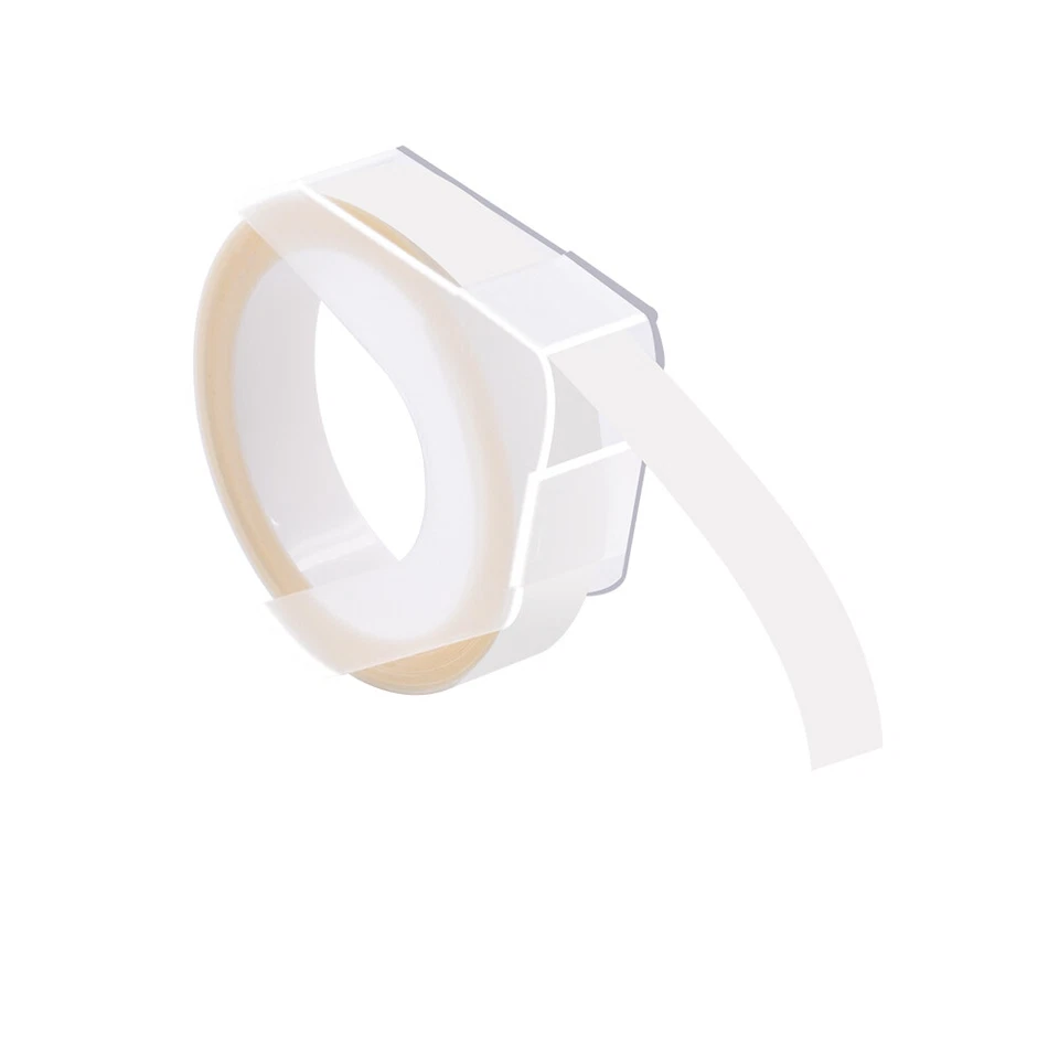 4PK 520101 Label For DYMO Caption Maker Tape Refill 3D Embossing White on Clear - Image 3 of 4